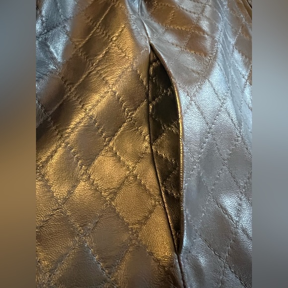 Chico’s Faux Leather Open Jacket With Pockets Quilted Black Size 1 (S/8) Women’s - Picture 6 of 8